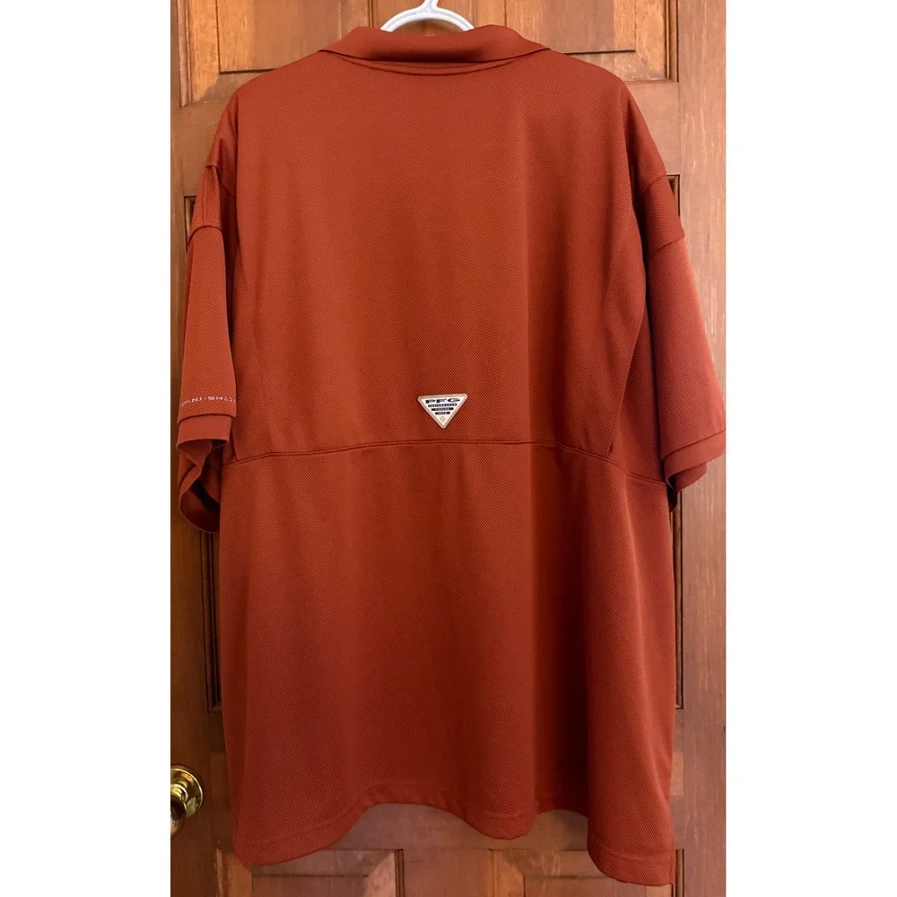 Columbia PFG Fishing Shirt Mens 4X Burnt Orange Vented Outdoor Polo